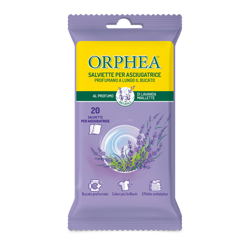 Acqua e Sapone Sicilia - ORPHEA SALVIETTE PER ASCIUGATRICE - PROFUMO  LAVANDA 20PZ