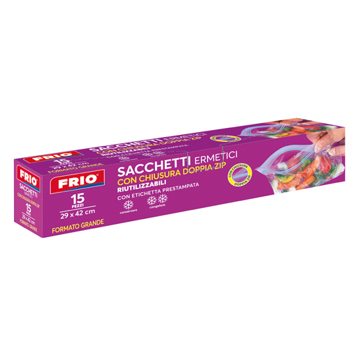 Acqua e Sapone Sicilia - FRIO SACCHETTI GELO CON CHIUSURA DOPPIA ZIP  PICCOLI CM.19X26 X 30 PZ