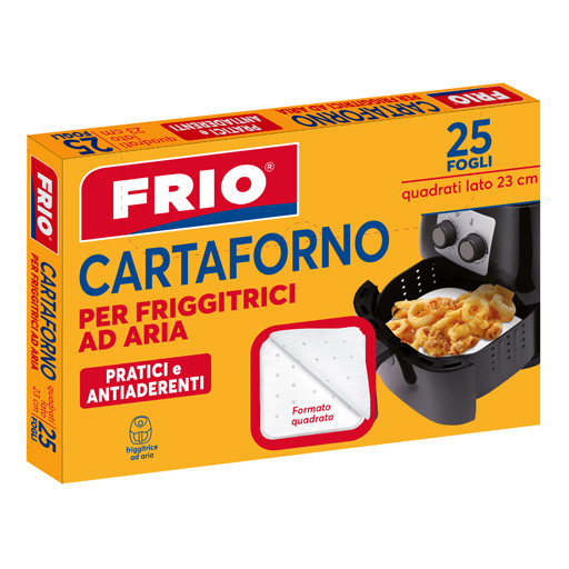 Acqua e Sapone Sicilia - FRIO CARTA FORNO PER FRIGGITRICE QUADRATI X 25  DIAM.23 CM